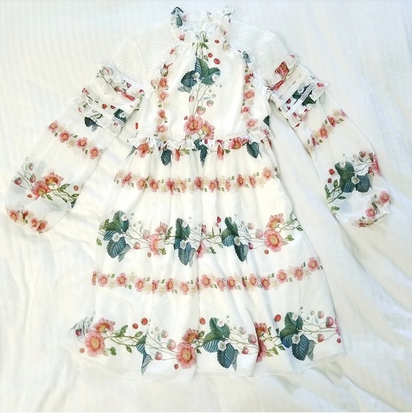 🍒NWT🍒 TED BAKER MARYAM SHIMMERY ORACLE DRESS - Picture 5 of 8